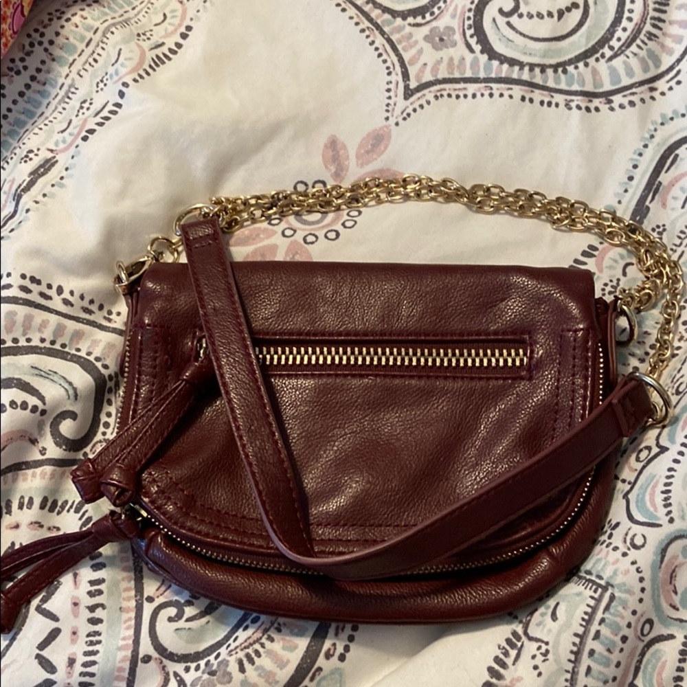 Deep Red Leather Cross Body